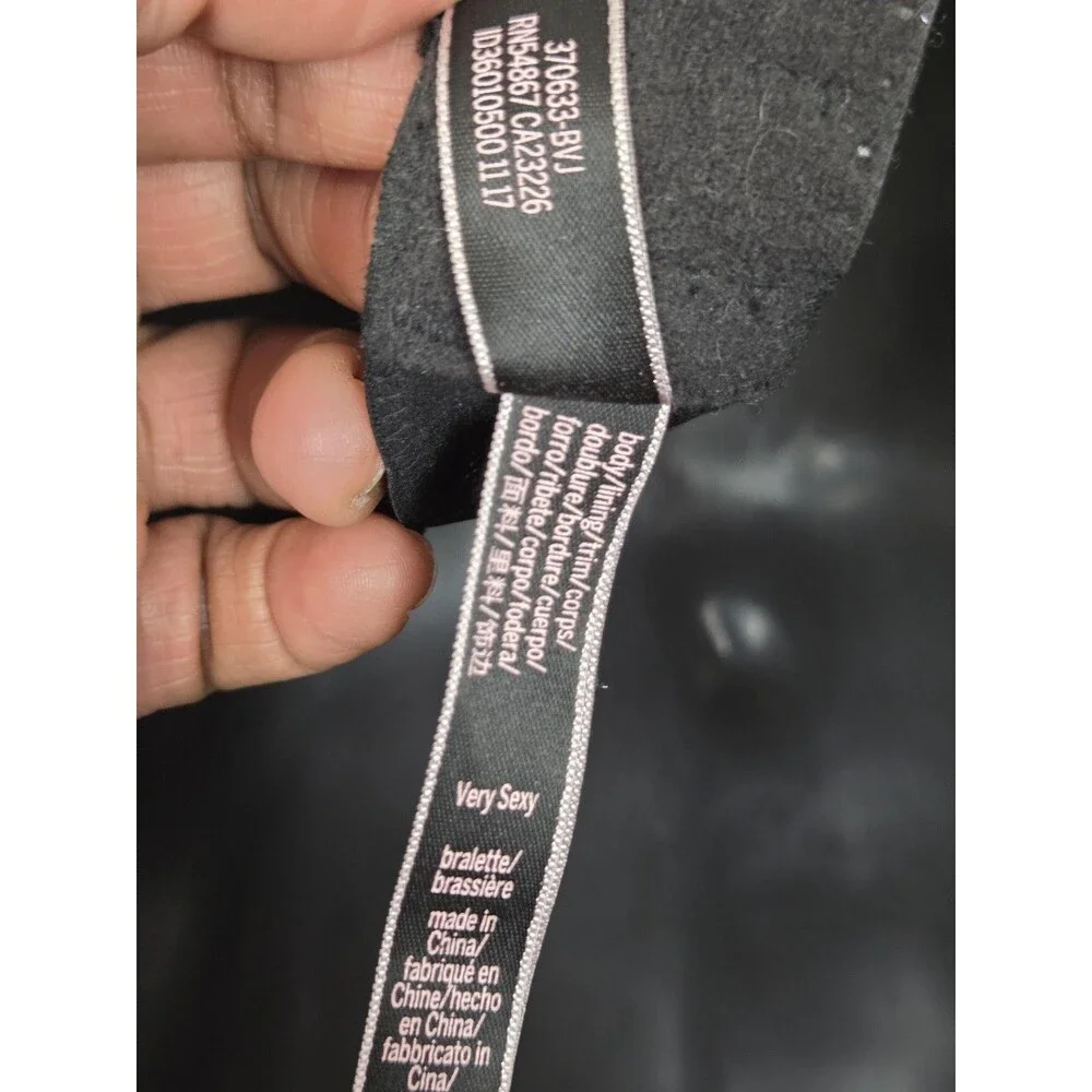 Victorias Secret Very Sexy Halter Keyhole Sheer Black XL Lace Up Goth Grunge Top - Picture 8 of 8